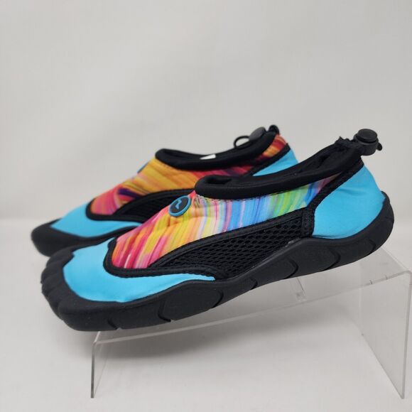 Norty Footwear Water Shoes Mens 6 Turquoise Breathable Mesh Logo Pool Beach - Picture 2 of 8